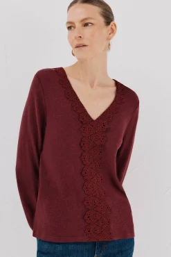 Top detalle puntilla escote