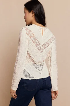 Top encaje combinado