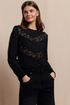 Top encaje combinado