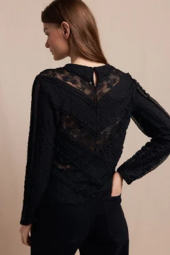 Top encaje combinado