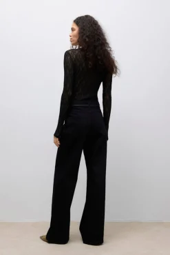 Top encaje manga larga