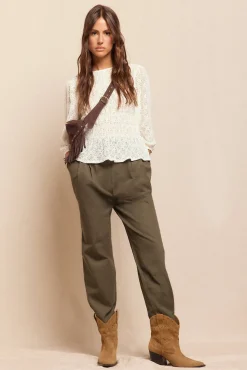 Top estampado fruncido