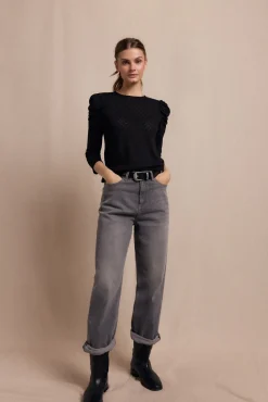 Top estructura manga abullonada