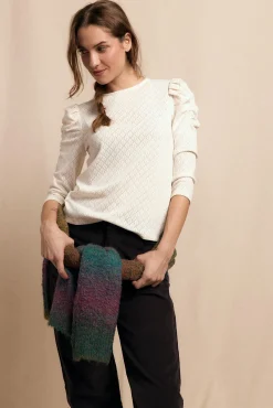 Top estructura manga abullonada