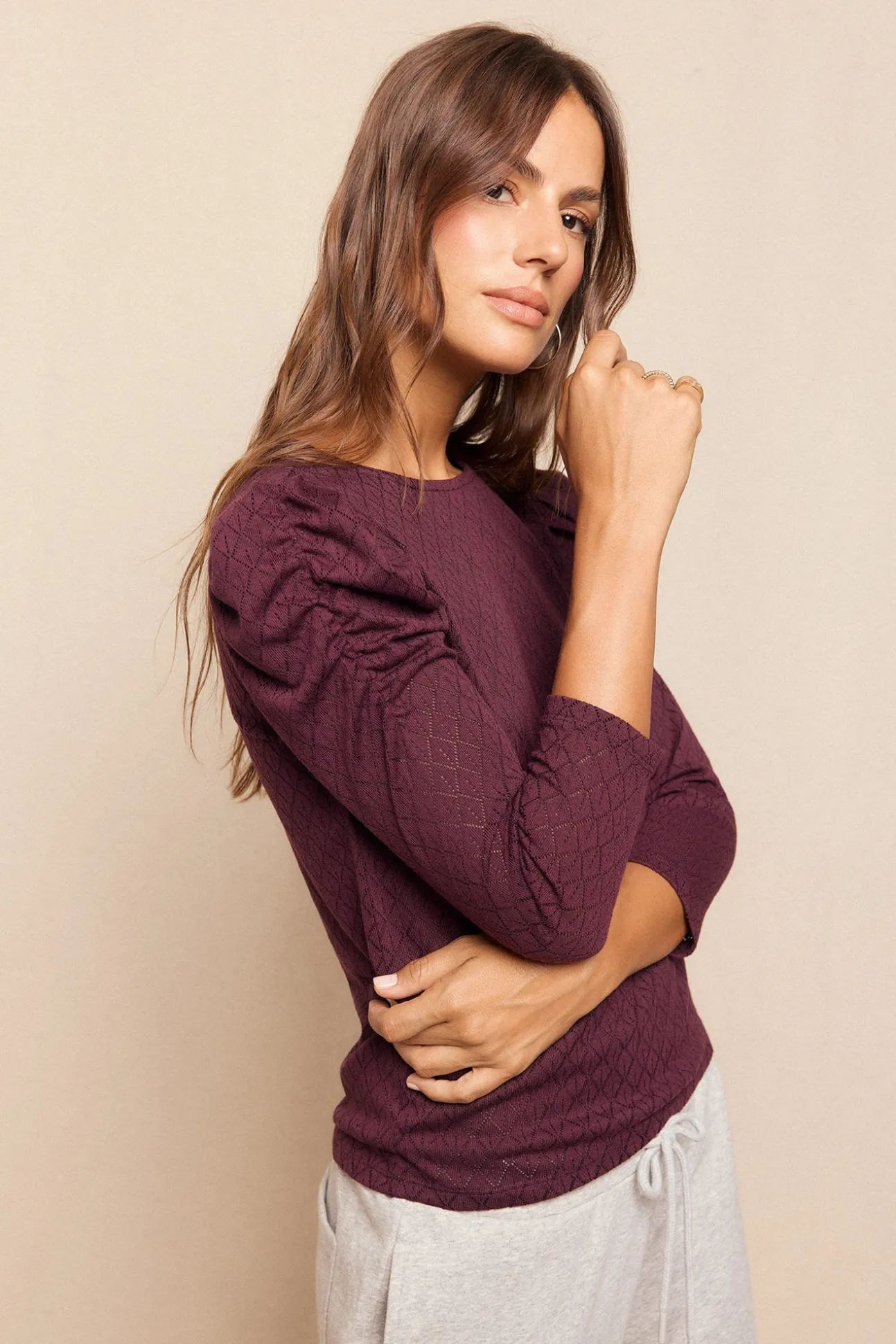 Top estructura manga abullonada