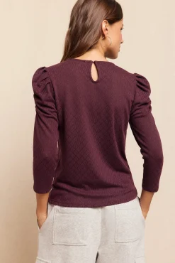 Top estructura manga abullonada