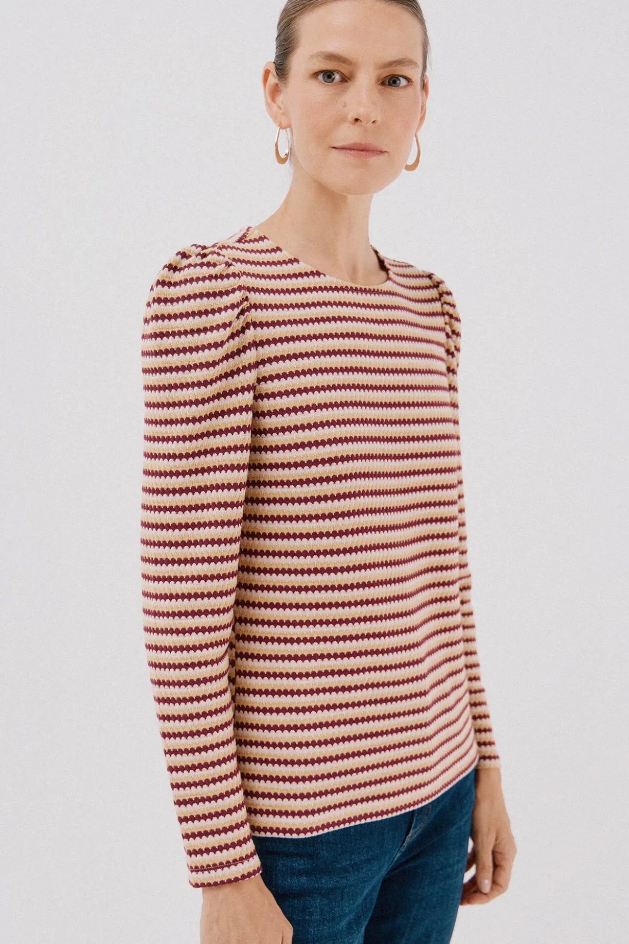 Top estructura rayas multicolor