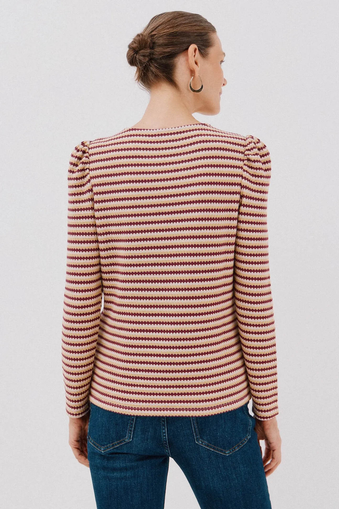 Top estructura rayas multicolor