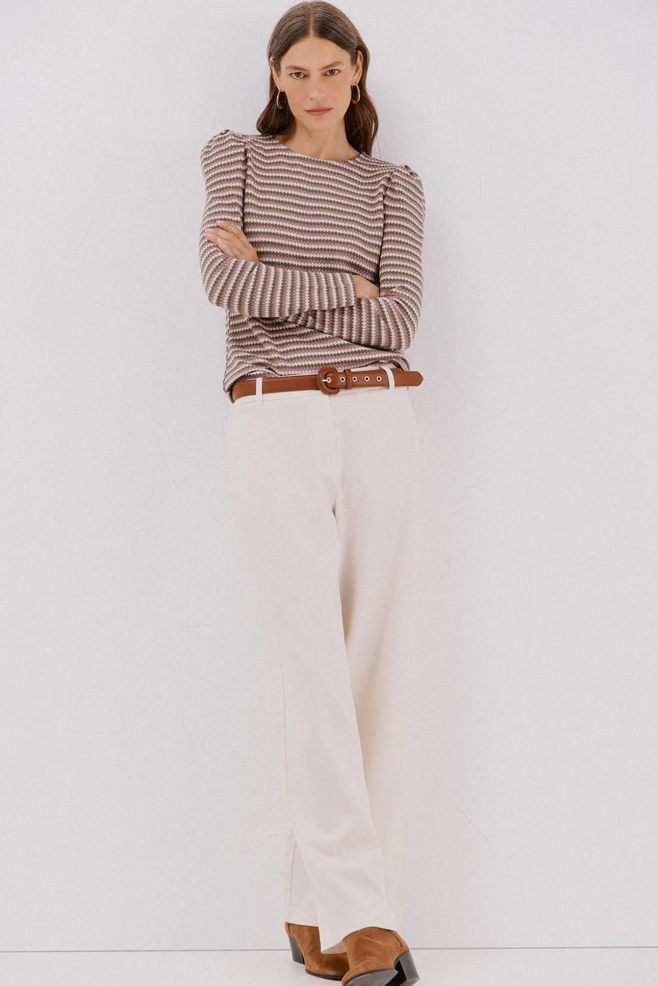 Top estructura rayas multicolor