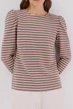 Top estructura rayas multicolor