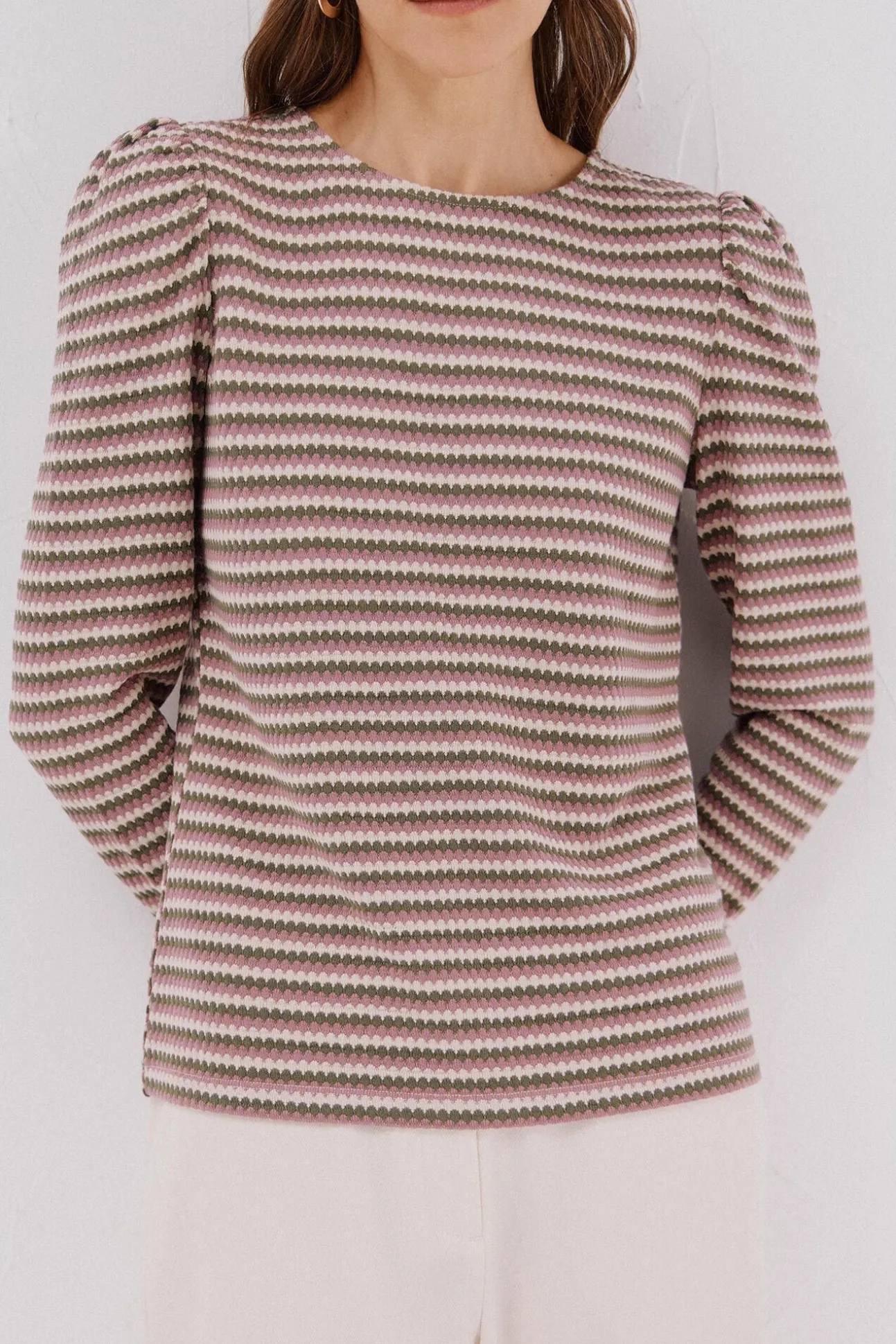 Top estructura rayas multicolor