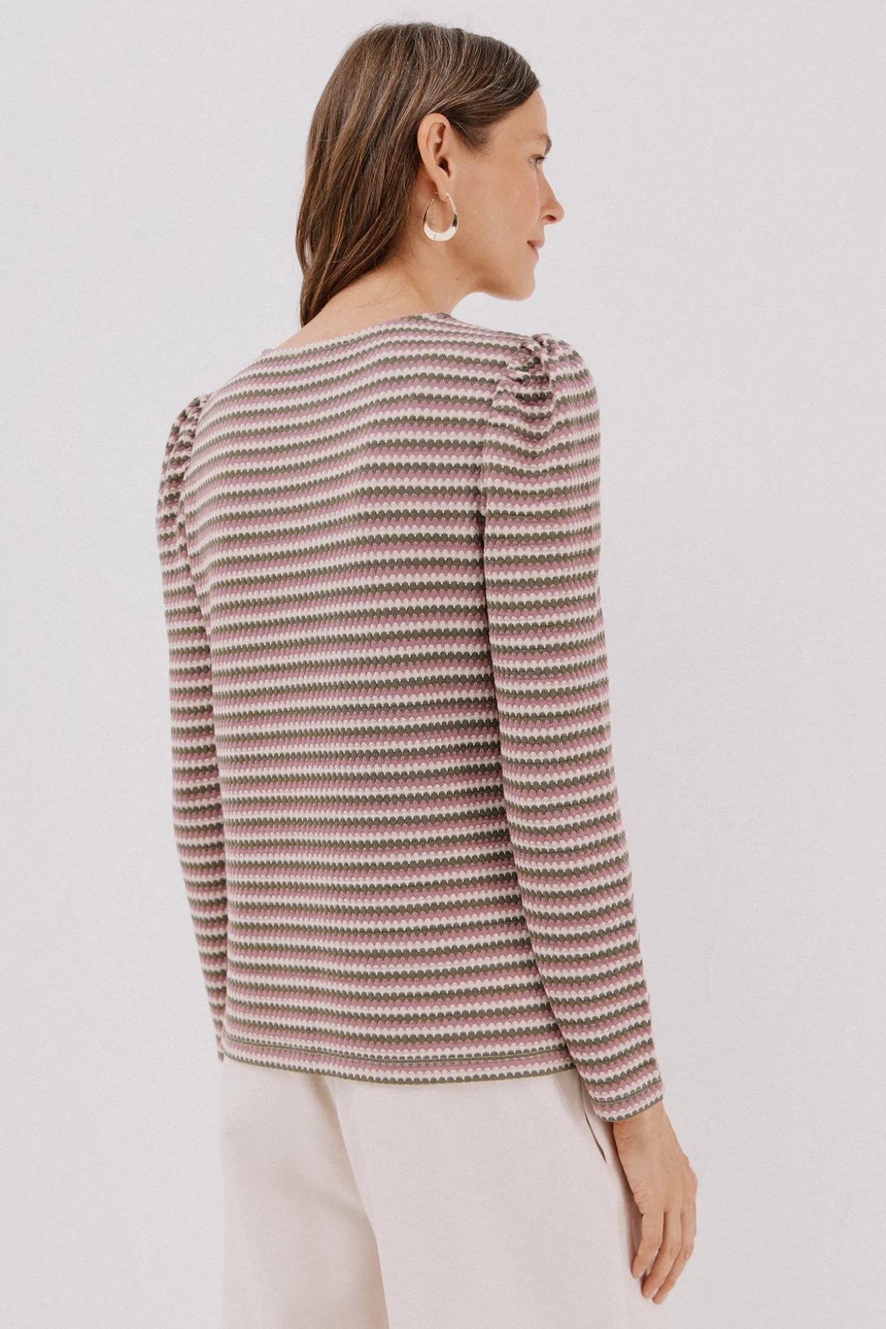 Top estructura rayas multicolor