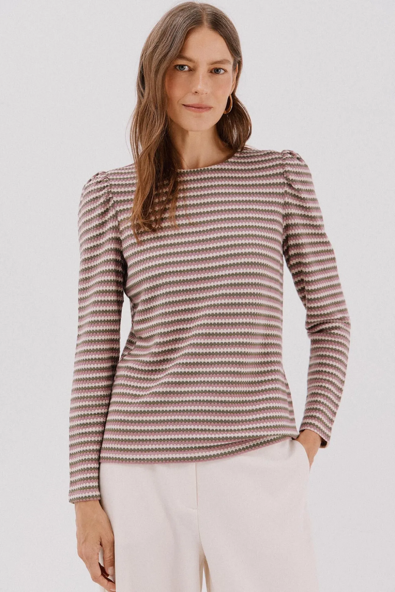 Top estructura rayas multicolor