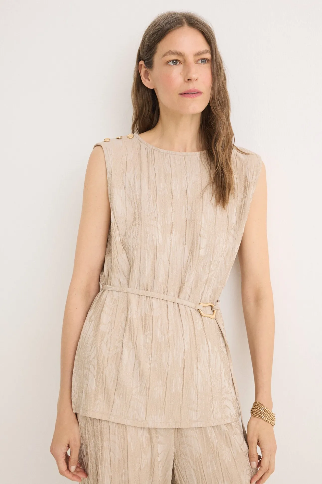 Top jacquard hebilla