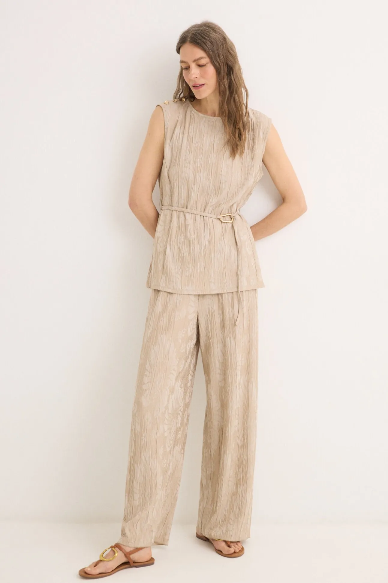 Top jacquard hebilla