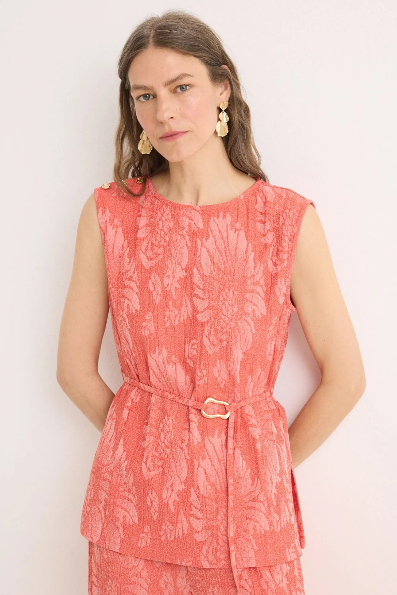 Top jacquard hebilla