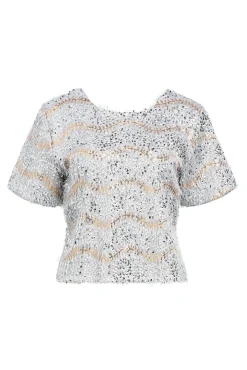 Top lentejuelas y flecos