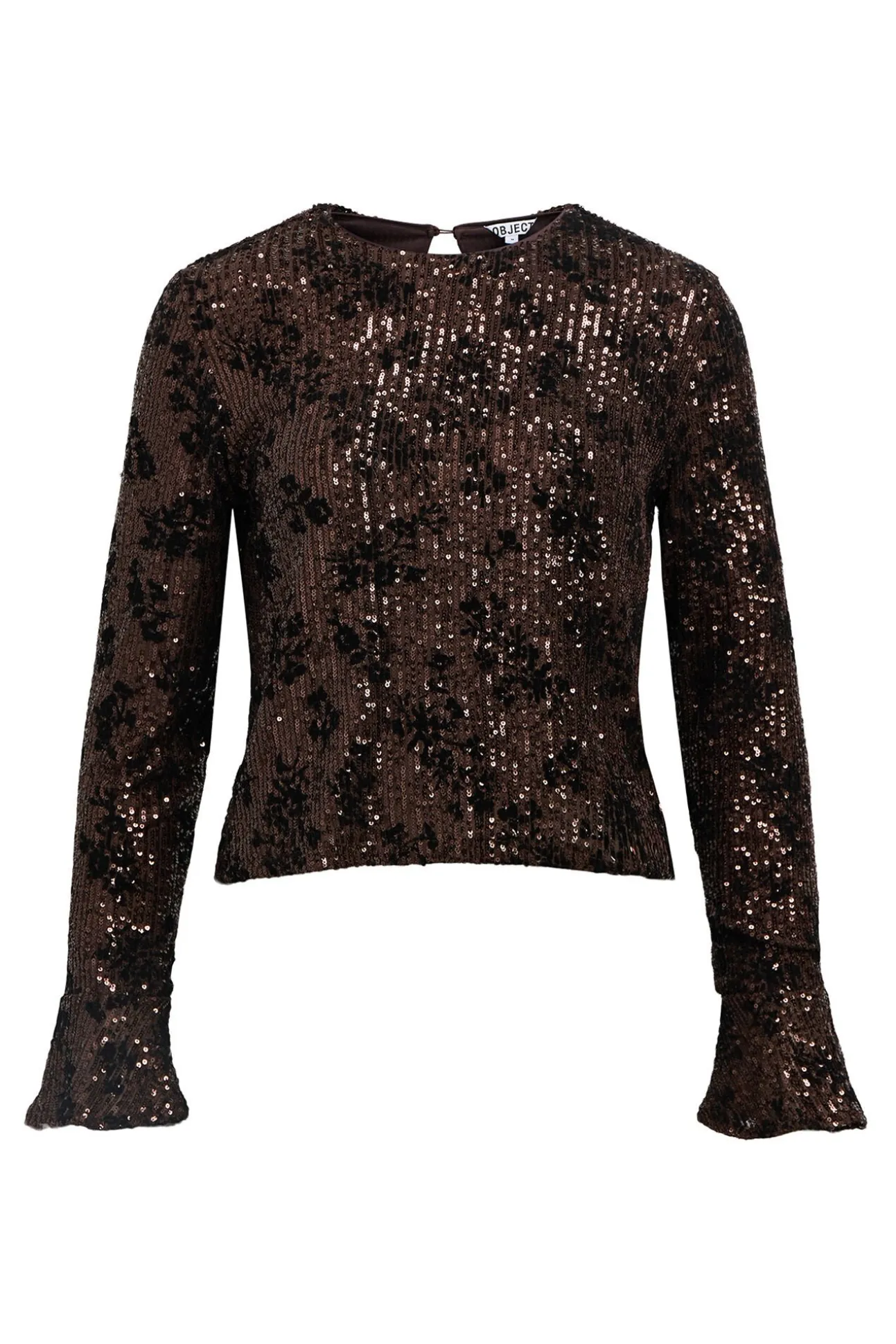 Top lentejuelas y flocado