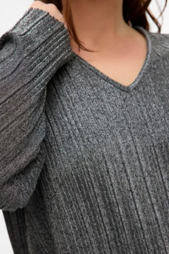 Top lúrex manga larga talla grande