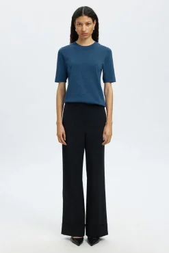 Top manga corta brillo