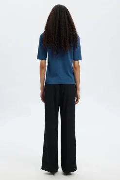 Top manga corta brillo