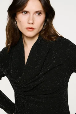 Top manga larga brillo