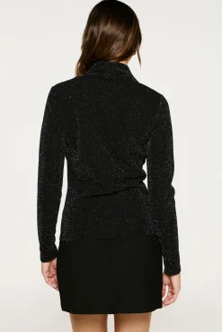 Top manga larga brillo