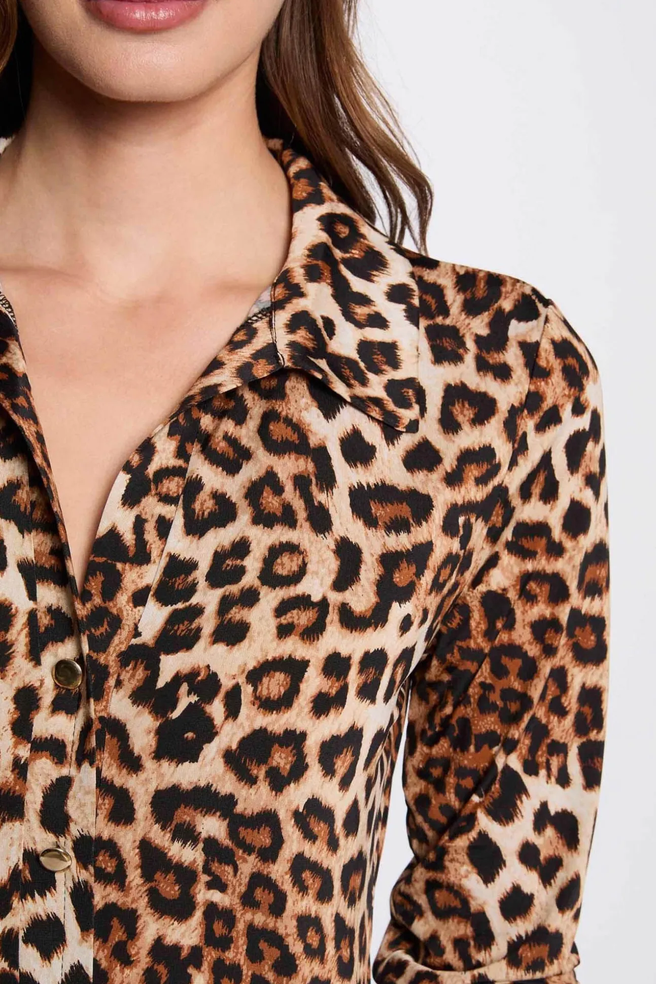 Top manga larga estampado