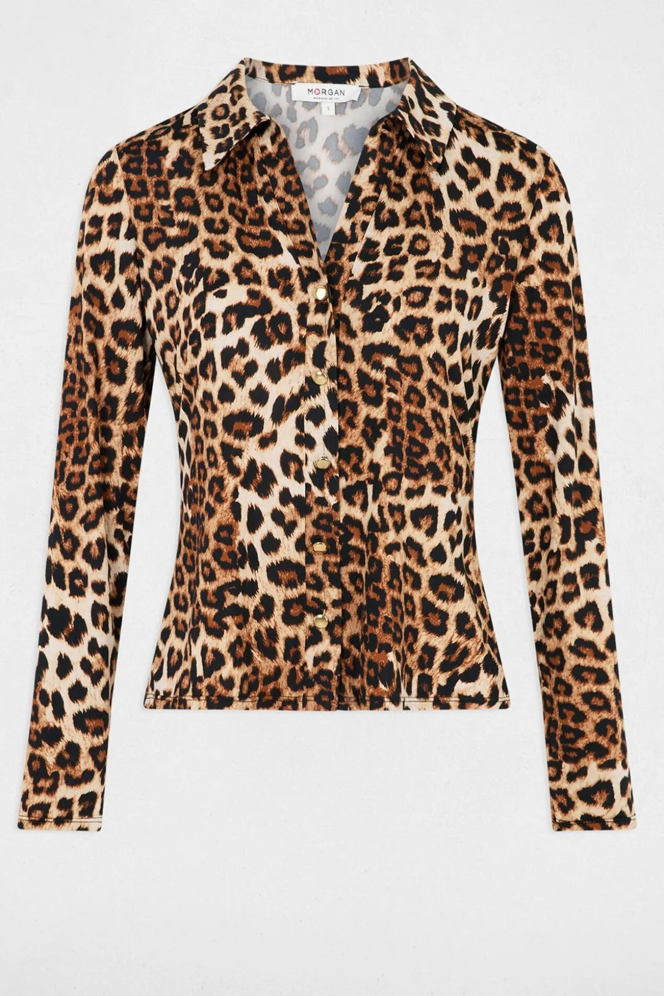 Top manga larga estampado