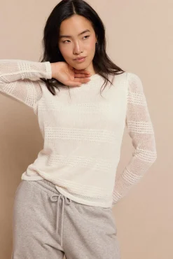 Top manga larga estructura rústica