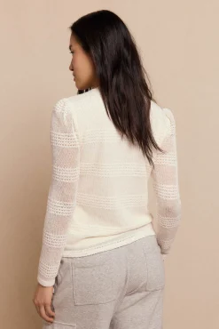 Top manga larga estructura rústica