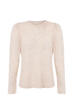 Top manga larga estructura rústica