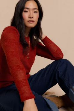 Top manga larga estructura rústica