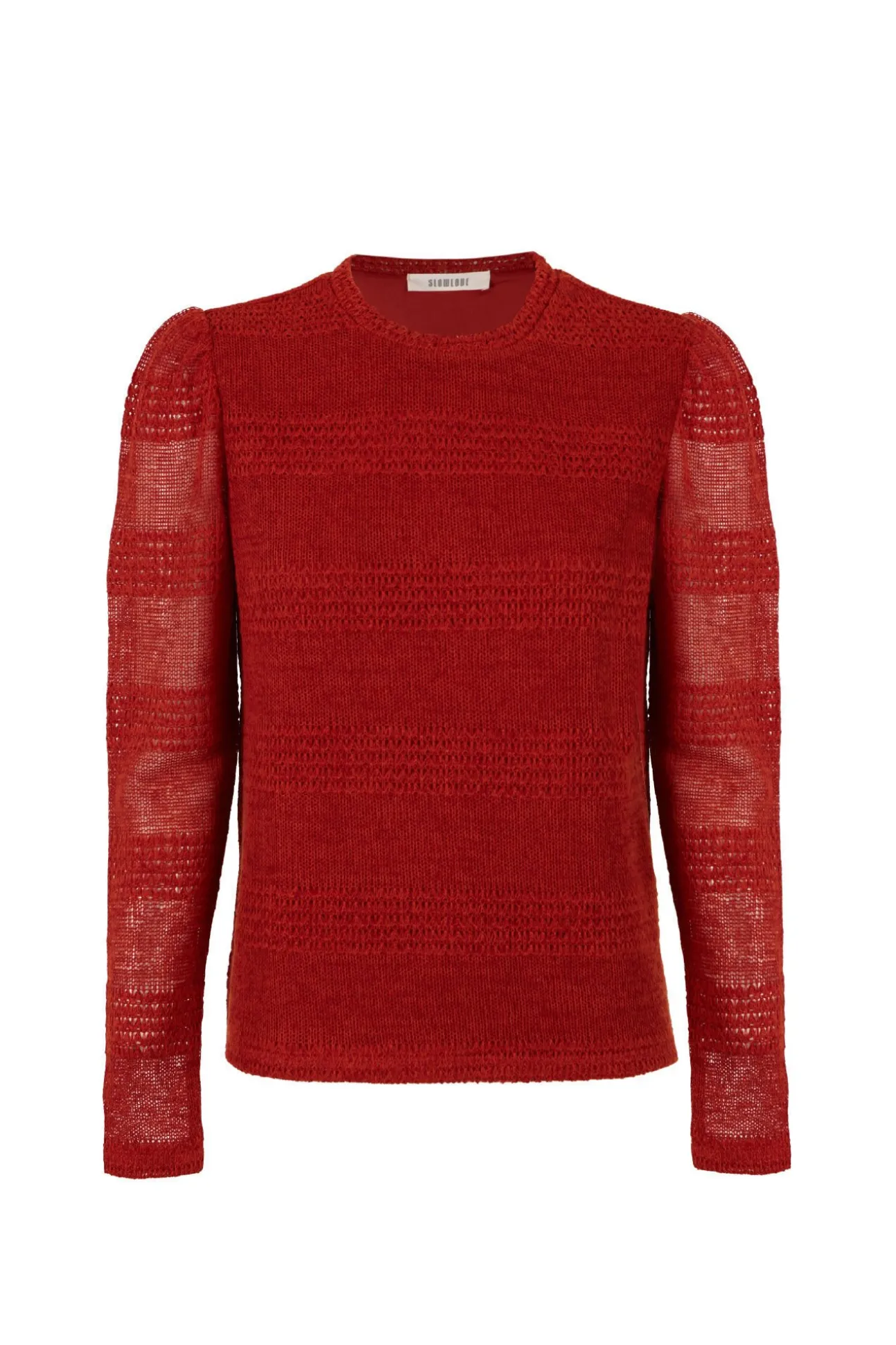 Top manga larga estructura rústica