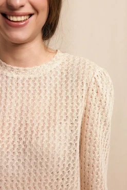 Top manga larga estructura rústica