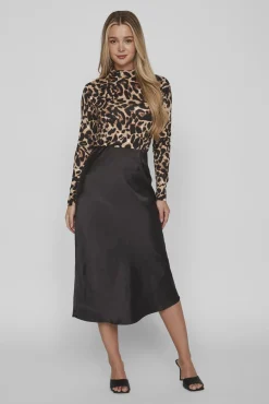 Top manga larga leopardo