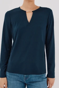 Top pieza dorada escote