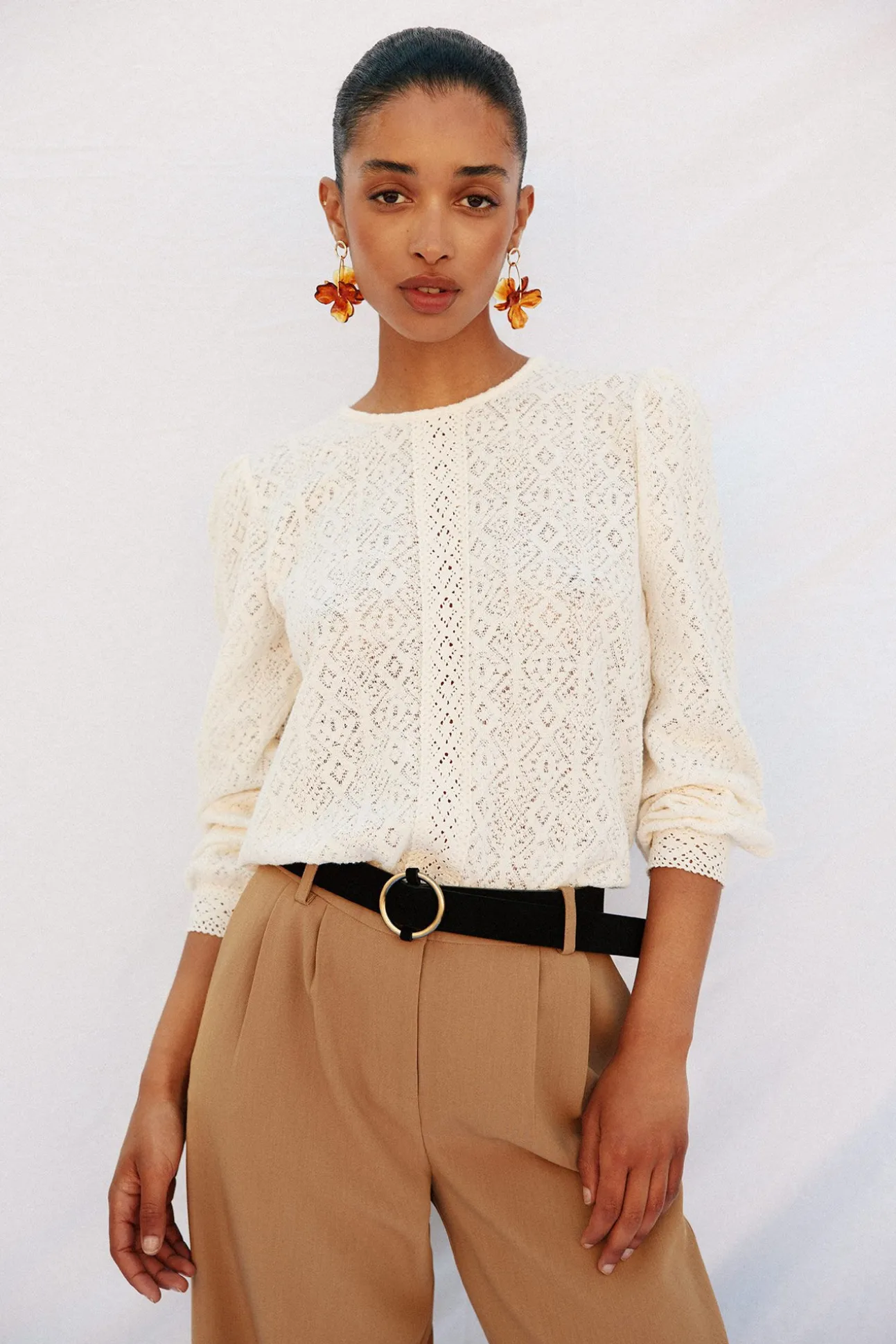 Top rústico puntillas