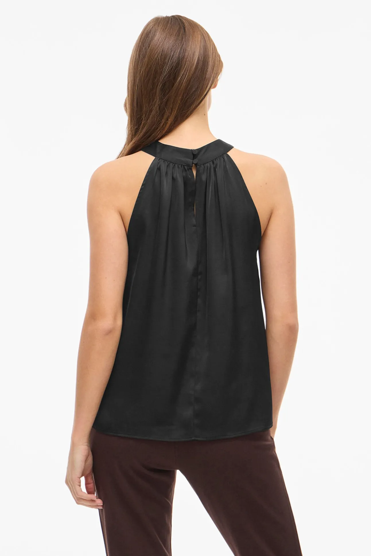 Top satinado cuello halter