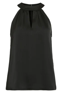 Top satinado cuello halter