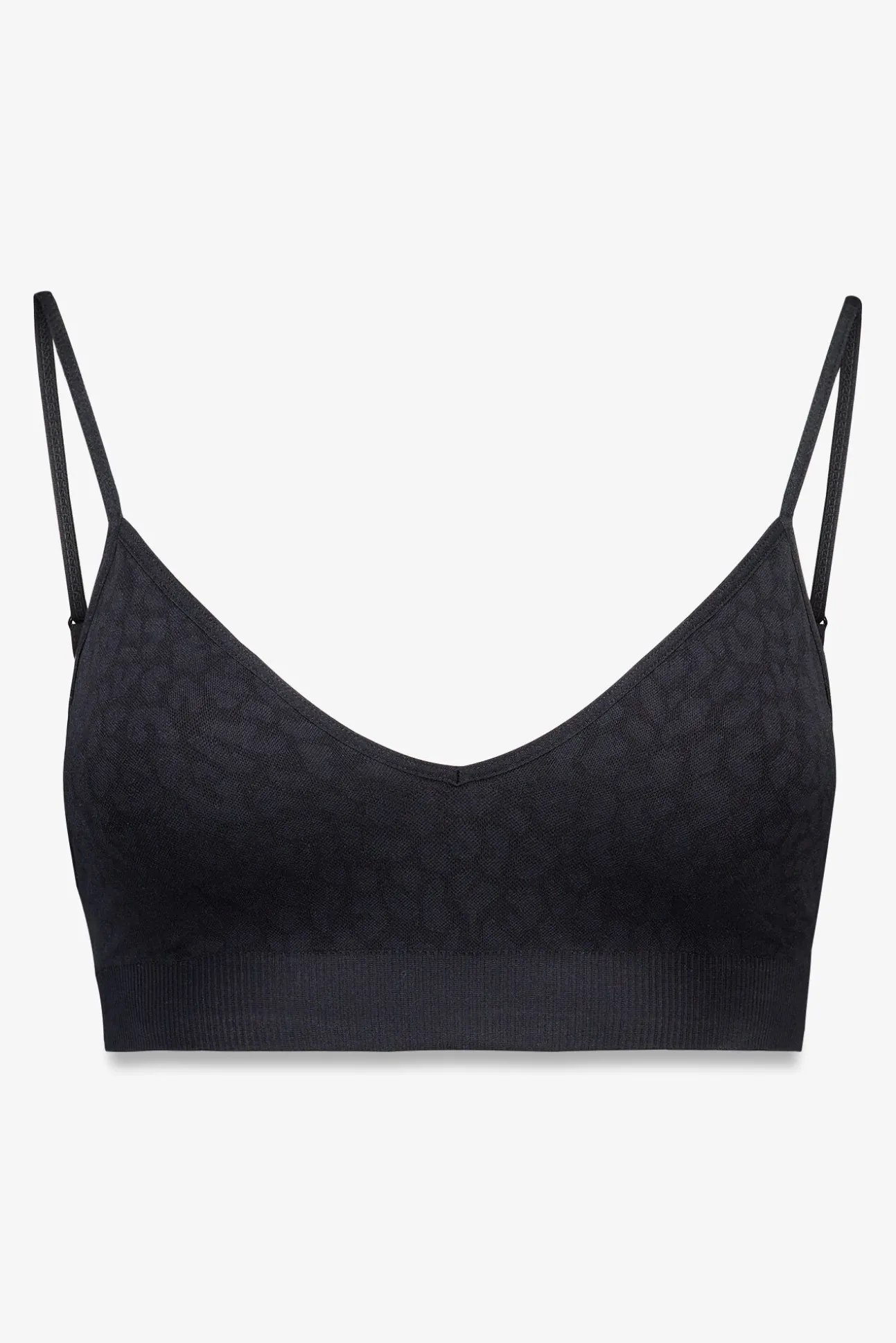 Top sin costuras NATURAL animal print negro