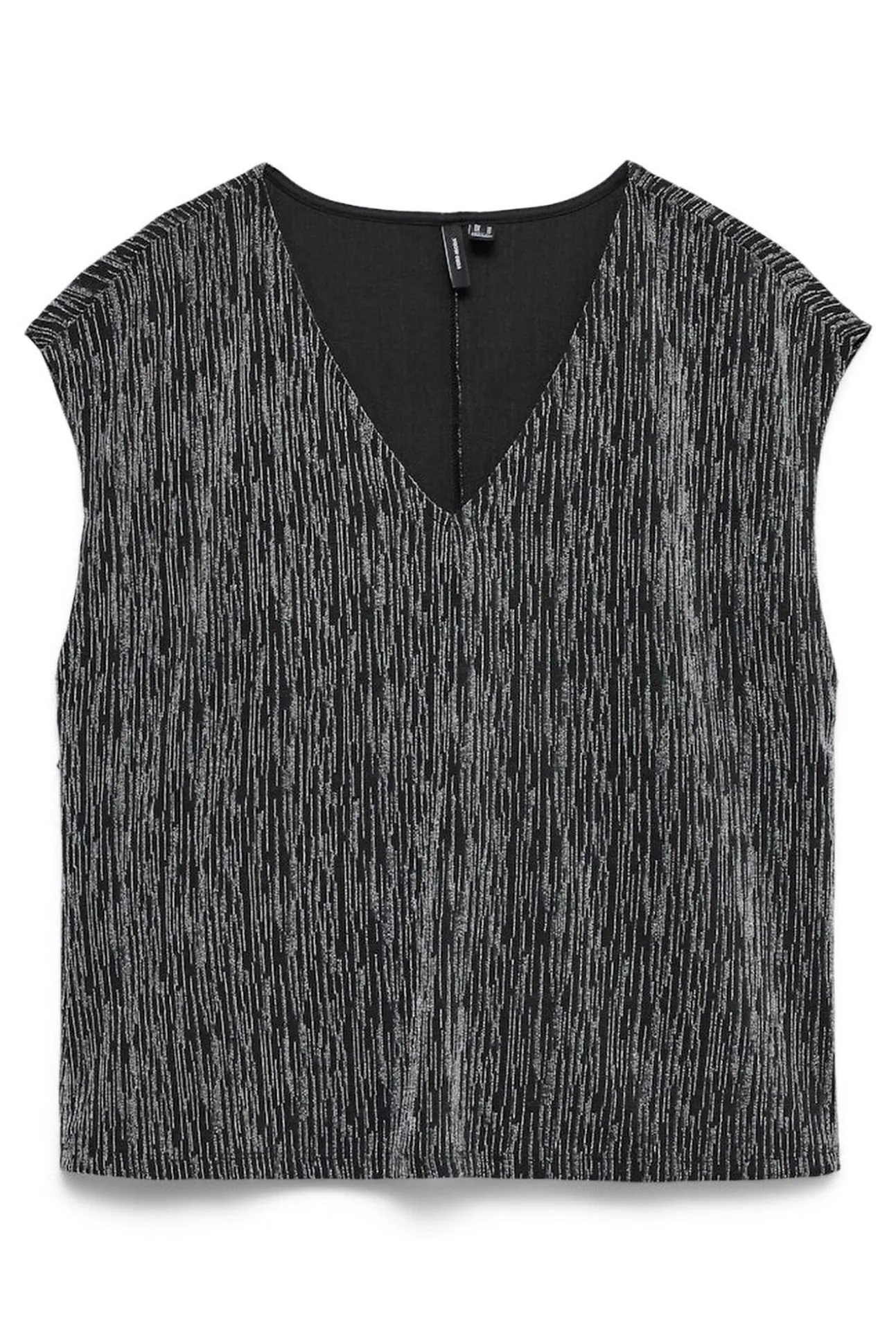 Top sin mangas cuello pico con lúrex