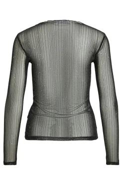 Top transparente con purpurina