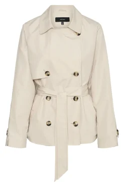 Trench corto de manga larga