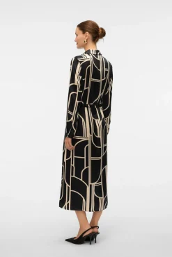 Vestido 7/8 camisero satinado