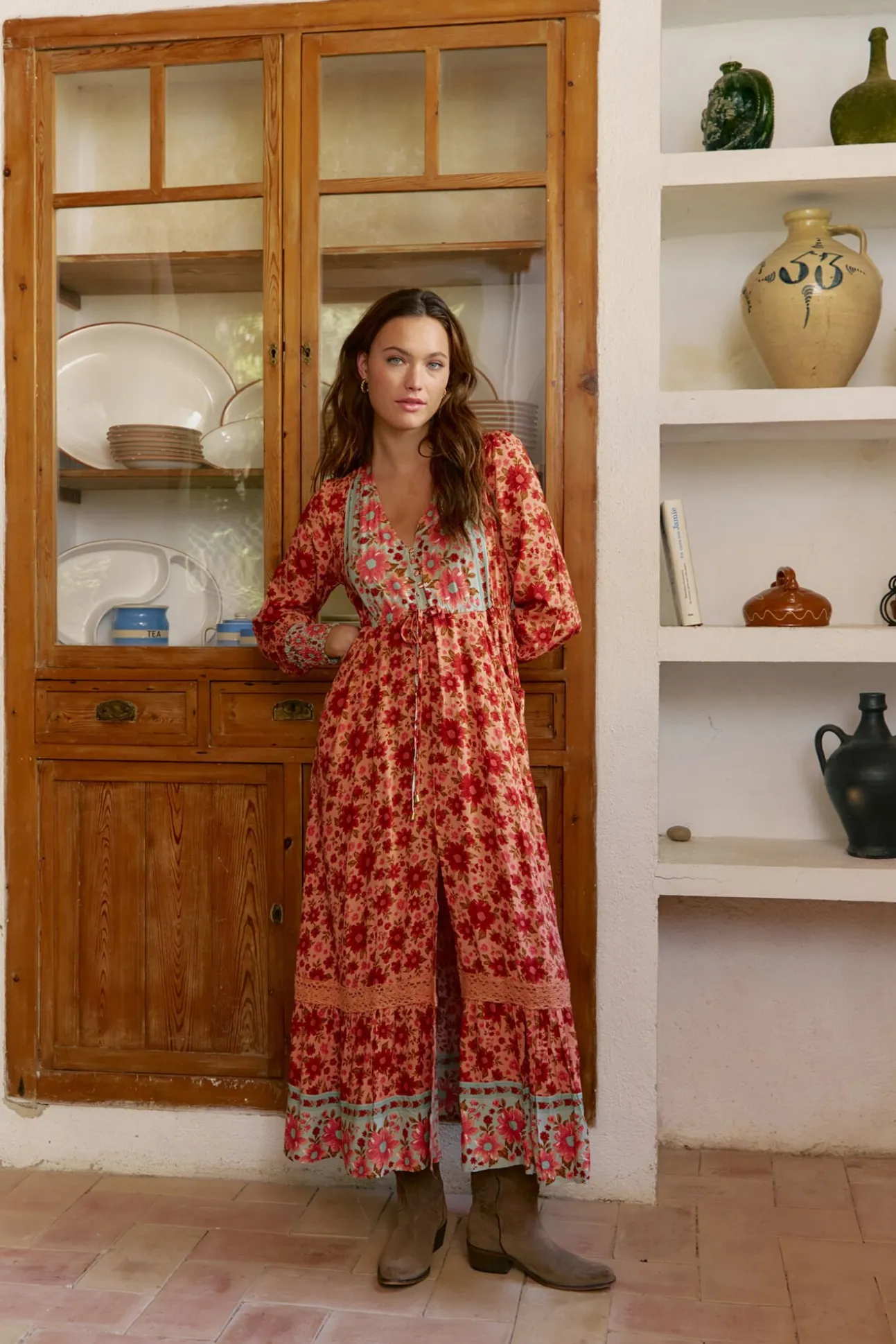 Vestido arlo largo estampado Lilliana