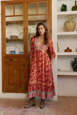 Vestido arlo largo estampado Lilliana