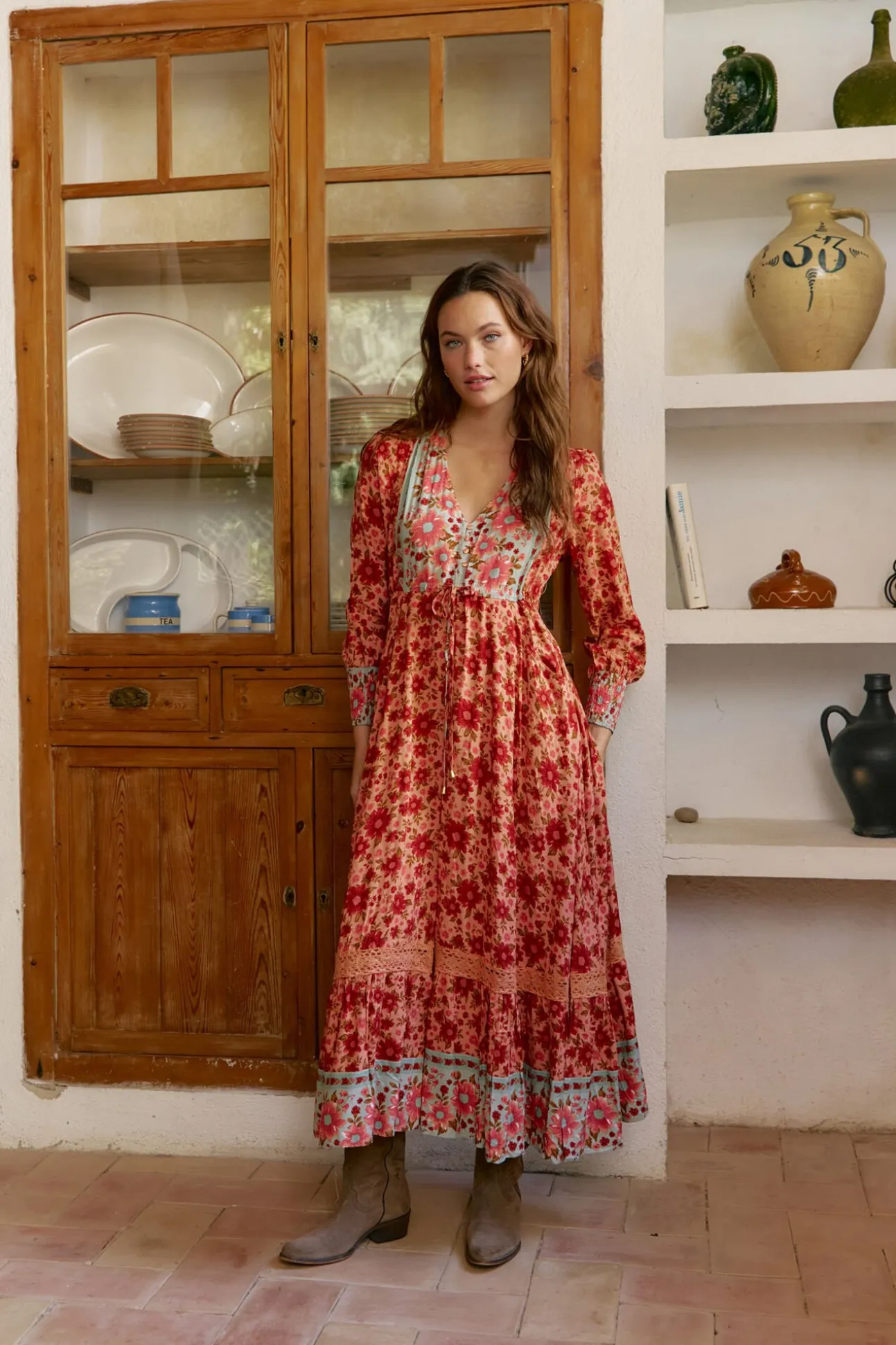 Vestido arlo largo estampado Lilliana