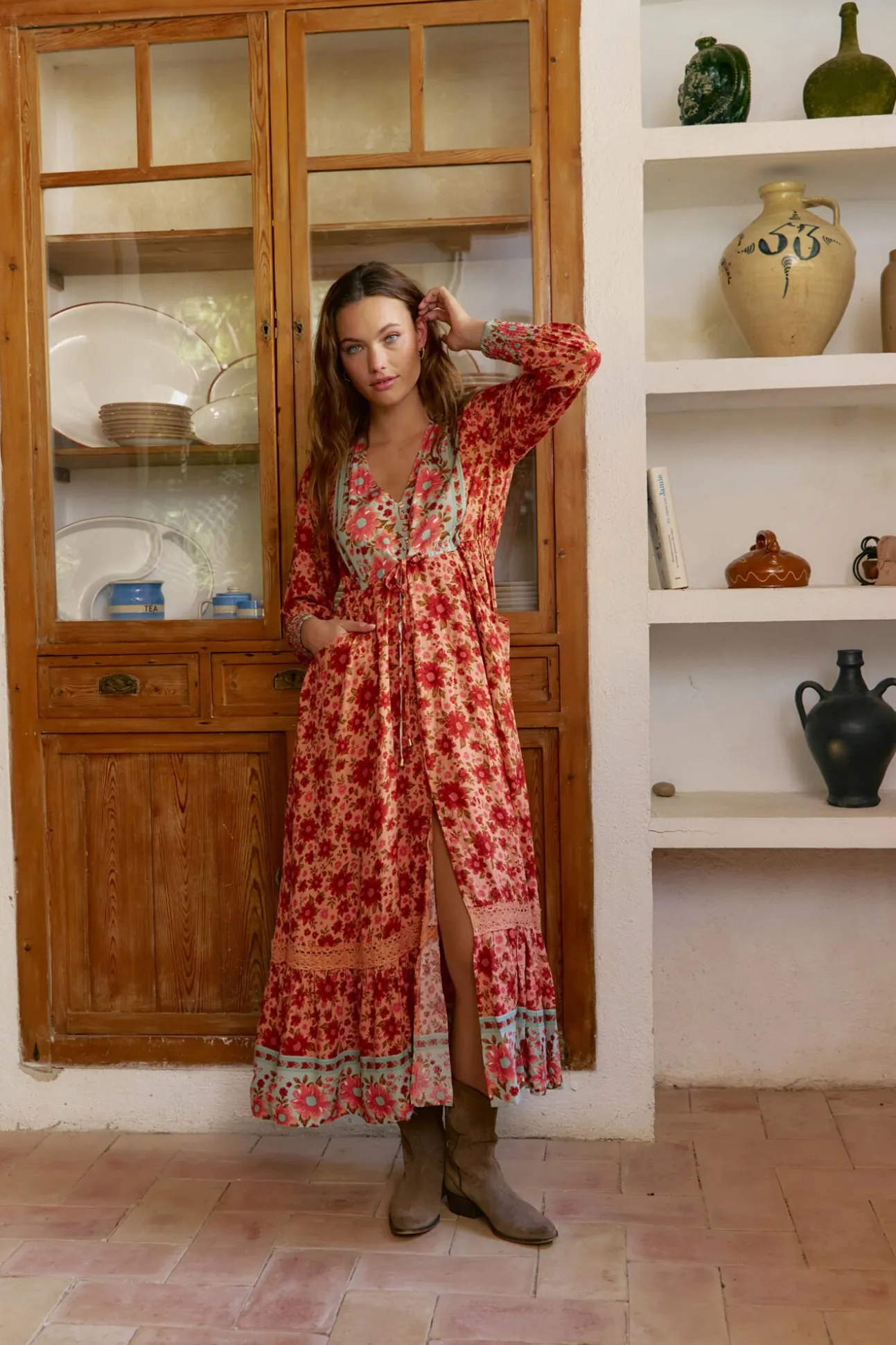 Vestido arlo largo estampado Lilliana