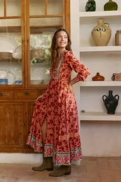 Vestido arlo largo estampado Lilliana